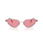 Swarovski Kadın Sk7027 Kedi Gözü Güneş Gözlüğü, Gümüş/Pembe/Pembe, 56 mm