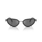 Swarovski Kadın Sk7027 Kedi Gözü Güneş Gözlüğü, Gunmetal/Siyah/Gri Aynalı Siyah, 56 mm