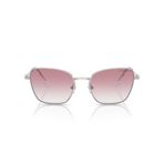 Swarovski Kadın Sk7029 Aviator Güneş Gözlüğü, Gümüş/Şeffaf Gradyan Pembe, 55 mm