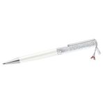 Swarovski Kalem Crystalline ballpoint pen, Eiffel tower, White, Chrome plated 5698802