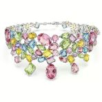 Swarovski Kolye Gema Choker, Mixed Cuts, Multicolored, Rhodium Plated