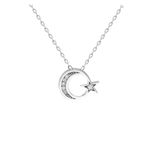 Swarovski Taşlı Ayyıldız 925 Ayar Gümüş Kolye