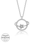 Swarovski Taşlı Harem Altın Gümüş Gezegen Bayan Kolye