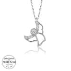 Swarovski Taşlı Harem Altın Gümüş Melek Bayan Kolye