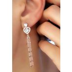 Swarovski Taşlı Kalpli Gümüş Şık Küpe