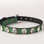 Swarovski Taşlı Kedi Tasması Yeşil
