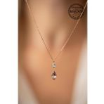 Swarovski Taşlı Mekik Model Rose Kaplama Crystal Gümüş Kolye
