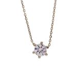Swarovski Tek Taş 925 Ayar Gümüş Kolye