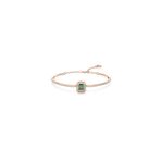 Swarovski Una Bileklik, Sekizgen kesim, Pavé, Yeşil, Pembe altın rengi kaplama