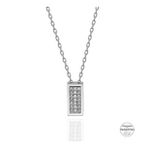 Swarovski Zirconia Taşlı Dikdörtgen 925 Ayar Gümüş Kolye