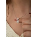 Swarovski Zirconia Tektaş Sonsuz Damla 925 Ayar Gümüş Kolye