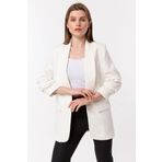 Swass Kadın Kolu Büzgülü Blazer Beyaz Ceket
