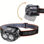 Swat LED Şarjlı Kafa Feneri 2X3W 1000 Lümen US-T12 - Siyah