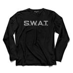 Swat S.W.A.T. Polis Özel Kuvvetler Bordo Bereli Kollu Tişört Siyah