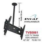 Swat Tvs-61 Lcd Tv Tavan Askı Aparatı 42"-50" 70-90-110cm Ayarlanabilir Kademeli Aparat