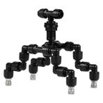 SWAWIS Sürüngen Sisleyici Dört Püskürtücü Nozul, 360° Ayarlanabilir Sürüngen Sisleyici Mist Sprinkler, Terrarium Rainforest için Siyah Nozul