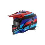 Sway - Fs-X2 Trak Fullface Kask - Siyah Kırmızı Mavi - Large Beden