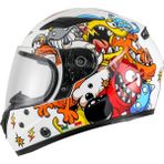 Sway Sw 815K Monster White Yellow Orange Full Face Çocuk Kaskı - XL