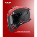 Sway Sw 867 Tam Kapalı Motosiklet Kaskı Renkli Vizör - 2XL - Kırmızı