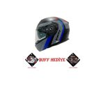Sway Sw 917 Çene Açılır Kask Kore Siyah Mavi