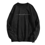 Sweatshirt Kadın Büyük Beden Günlük Baskılı Kazak Zarif Basic Uzun Kollu Tişört Kışlık Süveter Yuvarlak Yaka Kapüşonsuz Kazak Sportif Fitness Üst Giyim Üst Giyim, siyah #2, XL