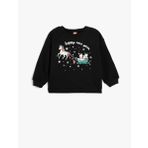Sweatshirt Yılbaşı Baskılı Uzun Kollu Bisiklet Yaka Pamuklu Şardonlu