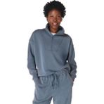 Sweaty Betty Sand Wash Funnel Neck Half Zip Kadın Mavi Sweatshirt