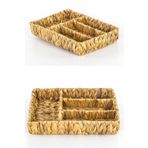 sweenhome Doğal El Örmesi Çekmece İçi Hasır Kaşıklık I 4 Bölmeli Kaşıklık,Organizer, Düzenleyici 35x27x10cm
