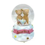 Sweet Bebi - Sevimli Ayıcıklar Işıklı ve Müzikli Kar Küresi Açık Mavi