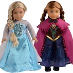Sweet Dolly Elsa and Anna Prenses Kostümleri 18 inç Amerikan Kız Bebek için