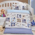 Sweet Home %100 Pamuk Bebek Nevresim Takımı Mavi