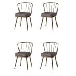 Sweet Home 4 Adet Güneş Metal Ayak Mutfak Salon Yemek Odası Sandalyesi