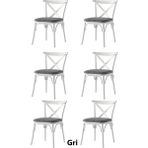 Sweet Home 6 Adet Çapraz Bahar Sandalye Ergonomik Tasarım ve Şık Dekor ile - Gri