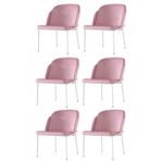 Sweet Home 6 Adet Limon Metal Beyaz Mutfak Salon Yemek Odası Sandalyesi
