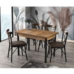 Sweet Home 70x110 cm Smart Açılır Diş Budak Masa - 4 Adet Çapraz Sandalye Takımı