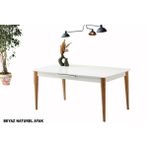 Sweet Home 80x130 Ortadan Açılır MDF Mutfak Salon Yemek Odası Masası Retro Gümüş
