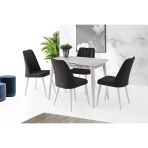 Sweet Home Açılır 60x100 Mini Silva Beyaz Mermer Masa +4 Adet Sude Sandalye Takım