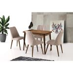 Sweet Home Açılır 60x100 Mini Silva Diş Budak Masa +4 Adet Sude Sandalye Takım