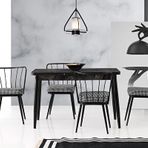 Sweet Home Açılır Silva Siyah Mermer Metal Ayak Masa +4 Adet Güneş Sandalye Takım