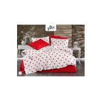Sweet Home Collection %100 Pamuk Çift Kişilik Nevresim Takımı Özel Dikim Kalp Desenli Lastiksiz