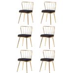 Sweet Home Güneş Gold Metal Ayak 6 Adet Mutfak Salon Yemek Odası Sandalyesi
