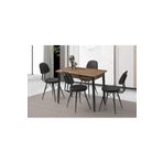 Sweet Home Masa Sandalye Açılır 60x100 Cm Mini Silva Ceviz Masa 4 Adet Ece Sandalye Takım