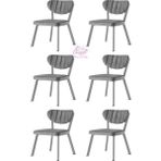 Sweet Home Masa Sandalye Esinti Metal Sandalye 6'lı Set Cafe, Restaurant, Mutfak Kullanımı İçin Şık Dekor ve Rahat Oturum - Siyah
