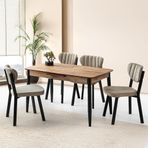 Sweet Home Masa Sandalye Milano Mdf Ortadan Açılır Masa 4 Adet Esinti Sandalye Takımı Dişbudak