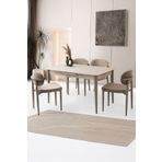 Sweet Home Masa Sandalye Milano Mdf Ortadan Açılır Masa 4 Adet Siesta Sandalye Takım