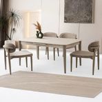 Sweet Home Masa Sandalye Milano Mdf Ortadan Açılır Masa 4 Adet Siesta Sandalye Takımı Sidon