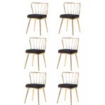 Sweet Home Metal Ayak Gold 6 Adet Mutfak Salon Yemek Odası Sandalyesi