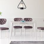 Sweet Home Milano Mdf Kristal Masa + 4 Adet Gala Sandalye Takım