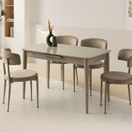 Sweet Home Milano MDF Ortadan Açılır Masa ve Cappicino 4 Adet Gözde Sandalye Takımı