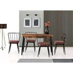 Sweet Home Silva Açılır Metal Ayak Ceviz Masa ve 4 Adet Güneş Sandalye Takımı